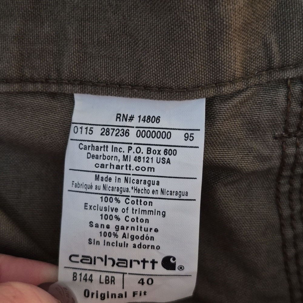 NWT Carhartt Canvas Cellphone Shorts Carpenter Utility Workwear Size 40 - Picture 8 of 9